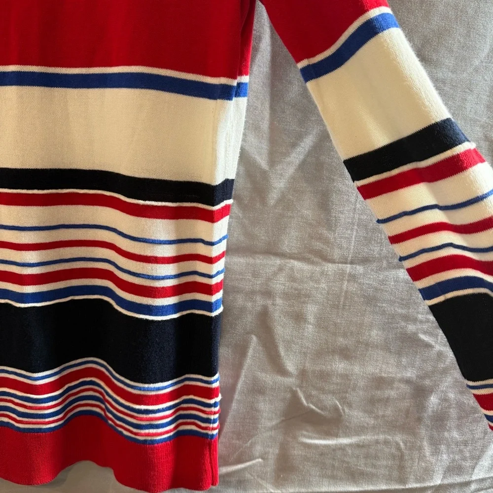 Talbots Red Blue White Striped light weight sweater womens size S Classic